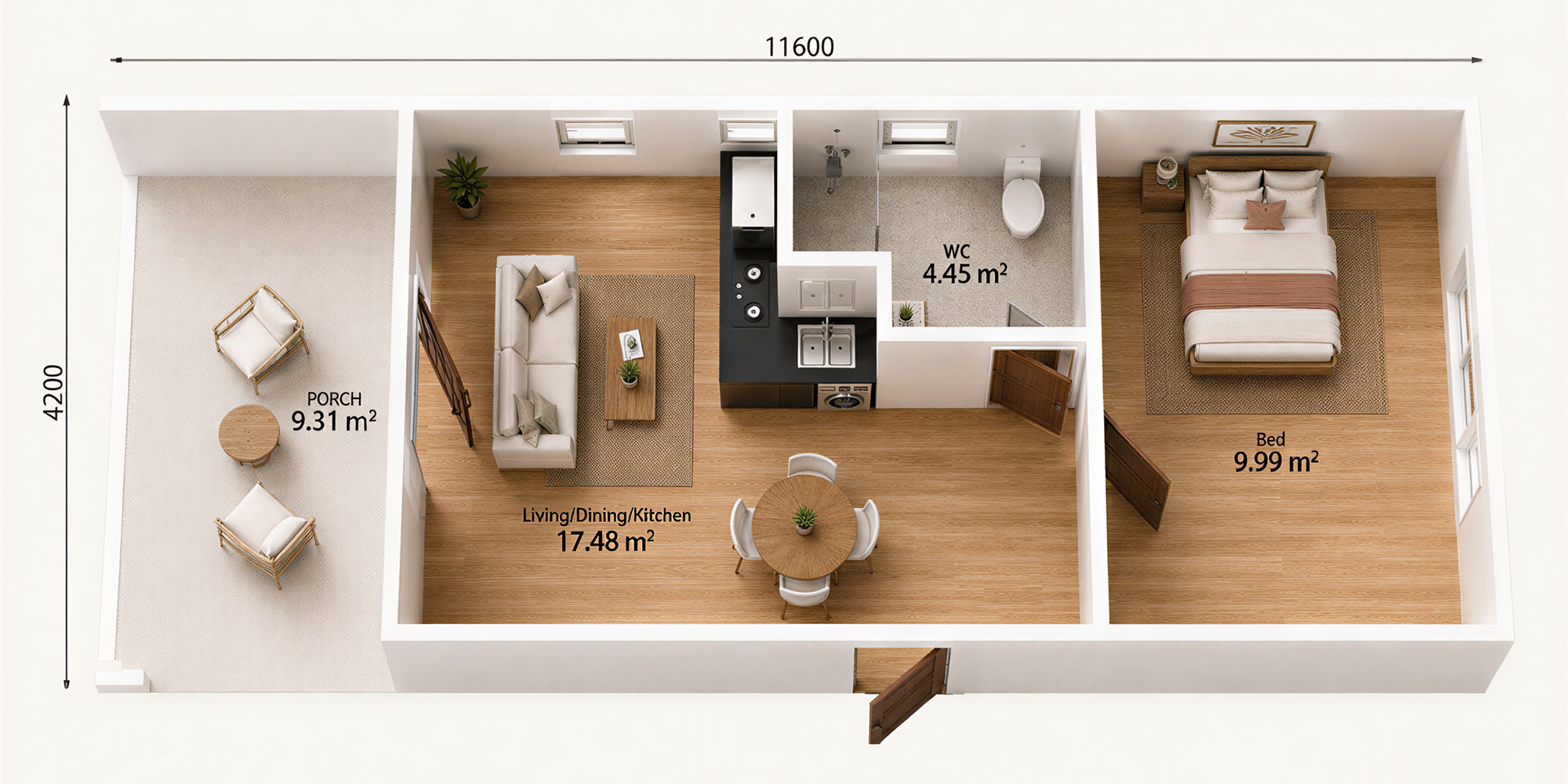1 bedroom granny flat floor plan Victoria