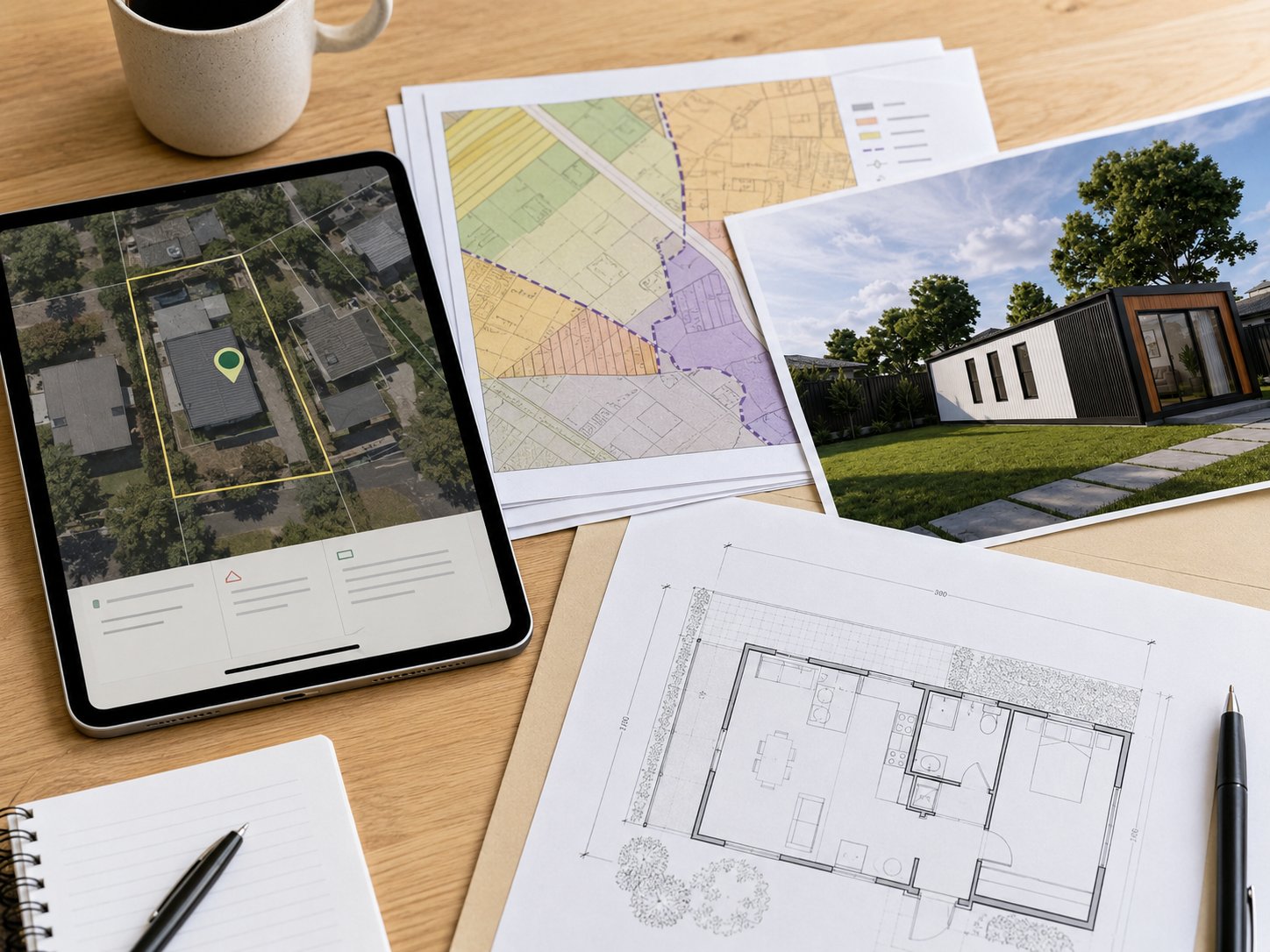 Property report and site plan for granny flat approval pathway